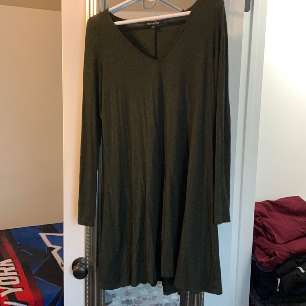 Olive green Long sleeve Express dress. Size medium